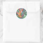 Enhanced Hawaiian Heliconia Flower Ronde Sticker (Tas)