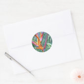 Enhanced Hawaiian Heliconia Flower Ronde Sticker (Envelop)