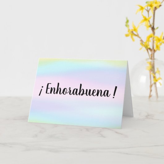 Enhorabuena Spaanse Waterverf van felicitaties Kaart (Gele Bloem)