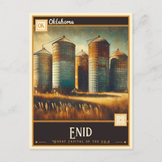Enid, Oklahoma | Antiek Briefkaart (Voorkant)