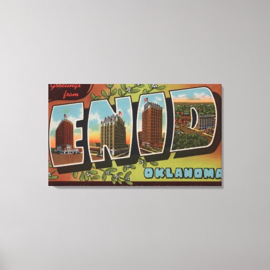 Enid, OklahomaLarge Letter ScenesEnid, OK Canvas Afdruk (Voorkant)