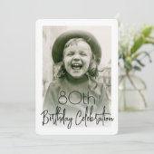 ENIELE Birthday 2 Foto Chic Stylish Typography Par Kaart (Staand voorkant)