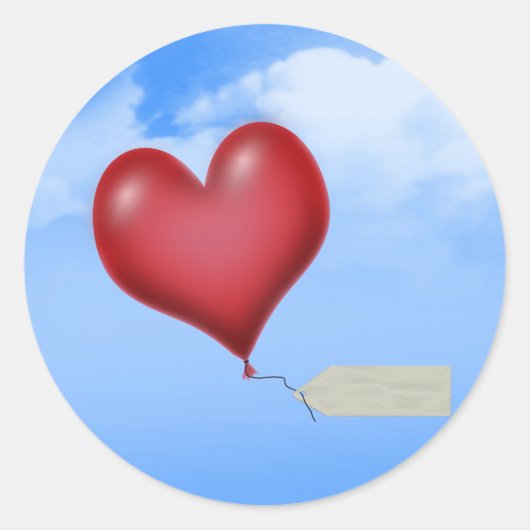 Enig ballonhart met het Label van het Bericht (Voorkant)