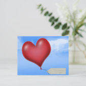 Enig ballonhart met het Label van het Bericht Briefkaart (Staand voorkant)
