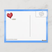 Enig ballonhart met het Label van het Bericht Briefkaart (Achterkant)