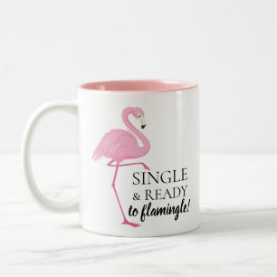 Enig en klaar om roze flamingo te ontvlammen tweekleurige koffiemok