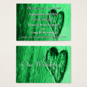 Enig hart sparen de Datum in lichtgroen Visitekaartje (Voorkant /achterkant)