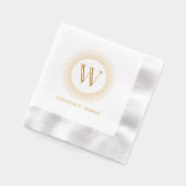 Enig Initiaal Monogram Ronde Gevlekte Stippen Lijs Folie Servetten (Links)