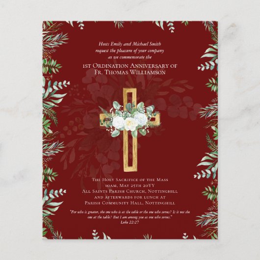 ENIG Jubileum-uitnodiging Burgundy (Voorkant)