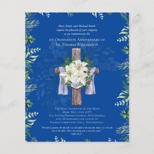 ENIG Jubileum Uitnodiging Lilys Blue (Voorkant)