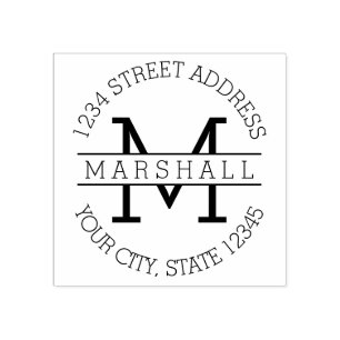 Enig Monogram met het Adres van de Naam en van de  Rubberstempel