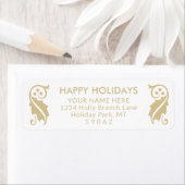 Enig Tekst Eenvoudig Gold Holiday Retouradres Etiket (Insitu)