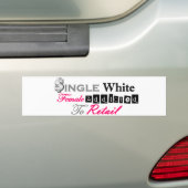 Enig wit Vrouw dat aan kleinhandel wordt gericht Bumpersticker (Op auto)