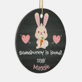 Enige bunny is tevreden met Pink Bunny Adoption Gi Keramisch Ornament (Rechts)