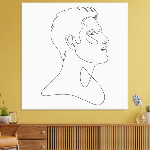 Enige Essentie – Minimalistische Mannelijke Lijnku Canvas Afdruk