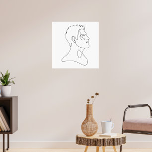Enige Essentie – Minimalistische Mannelijke Lijnku Poster