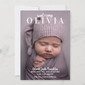 Enige Foto Elegante Baby Aankondiging (Voorkant)
