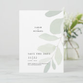 Enige gemuteerde eucalyptusstap eenvoudig sparen d save the date (Staand voorkant)