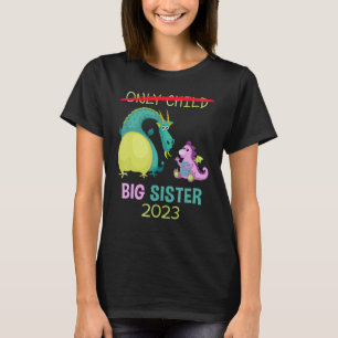 Enige Kind Grote Zus 2023 Meisjes Dragon T-shirt