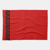 ENIGE KLEUR! Black Skull Lace Tea Towel Theedoek (Horizontaal)