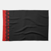 ENIGE KLEUR! Black Skull Lace Tea Towel Theedoek (Horizontaal)