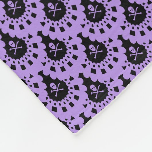 ENIGE KLEUR! Lace Black Ground Fleece Deken (Hoek)