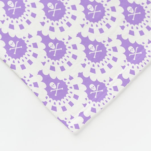 ENIGE KLEUR! Lace White Fleece Deken (Hoek)