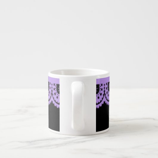 ENIGE KLEUR! Skull Lace Small Tea Cup Espresso Kop (Achterkant)