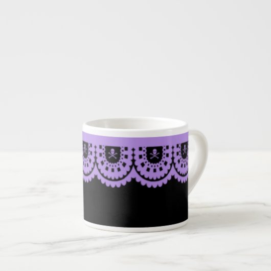 ENIGE KLEUR! Skull Lace Small Tea Cup Espresso Kop (Voorkant rechts)