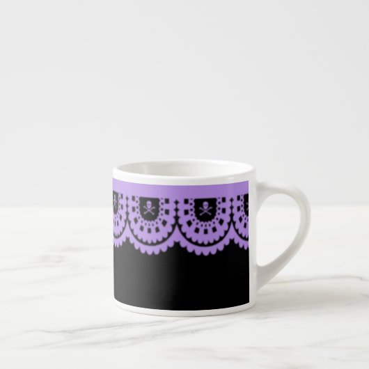 ENIGE KLEUR! Skull Lace Small Tea Cup Espresso Kop (Rechts)
