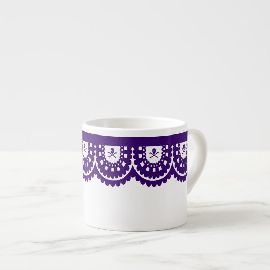 ENIGE KLEUR! Skull Lace Small Tea Cup Espresso Kop (Voorkant rechts)