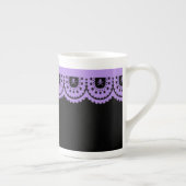 ENIGE KLEUR! Skull Lace Tea Cup Porselein Kop (Rechts)