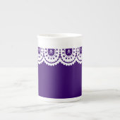 ENIGE KLEUR! Skull Lace Tea Cup Porselein Kop (Voorkant)