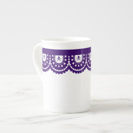 ENIGE KLEUR! Skull Lace Tea Cup Porselein Kop