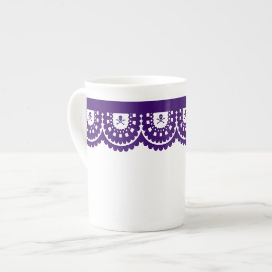 ENIGE KLEUR! Skull Lace Tea Cup Porselein Kop (Links)