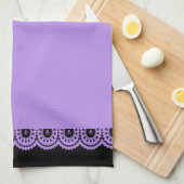 ENIGE KLEUR! Skull Lace Tea Towel Theedoek (Quarter Fold)