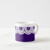ENIGE KLEUR! White Skull Lace Small Tea Cup Espresso Kop (Voorkant rechts)