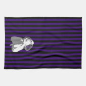 ENIGE KLEUR! Zwarte stripeskelet Doll Tea Towel Theedoek (Horizontaal)