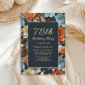 Enige leeftijd Blauw Sinaasappel Bloemen 75e Verja Kaart