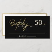 Enige leeftijd Eenvoudige Zwart Goud Verjaardag Pl Bedankkaart (Voorkant / Achterkant)