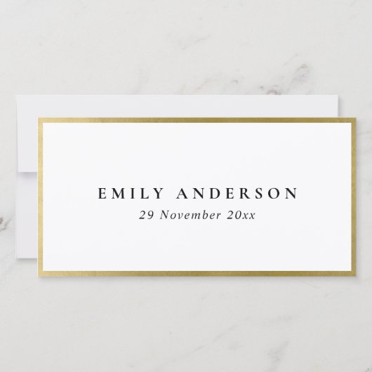 Enige leeftijd Eenvoudige Zwart Goud Verjaardag Pl Bedankkaart (Achterkant)