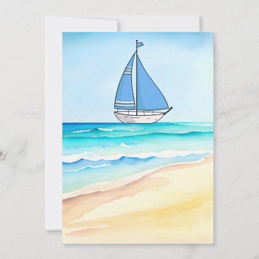 Enige leeftijd Kinderen Zeilboot Verjaardagsfeest Kaart (Achterkant)