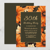 Enige leeftijd Sinaasappel Bloemen Bruin 30ste Ver Kaart (Voorkant / Achterkant)