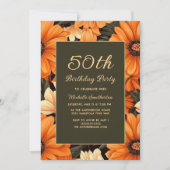 Enige Leeftijd Sinaasappel Bloemen Bruin 50ste Ver Kaart (Voorkant)