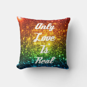 Enige Liefde is Echte Rainbow Stars Pride Kussen