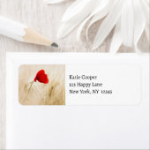 Enige Rode papaver in een grijs veld Etiket (Insitu)