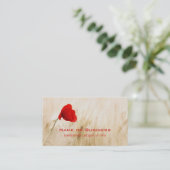 Enige Rode papaver in een grijs veld Visitekaartje (Staand voorkant)