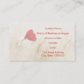 Enige Rode papaver in een grijs veld Visitekaartje (Achterkant)