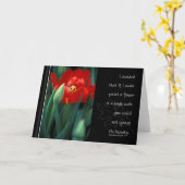 Enige Rode Tulp met Citaat Kaart (Gele Bloem)