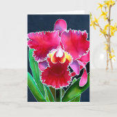 Enige Roze Orchidee Kaart (Gele Bloem)